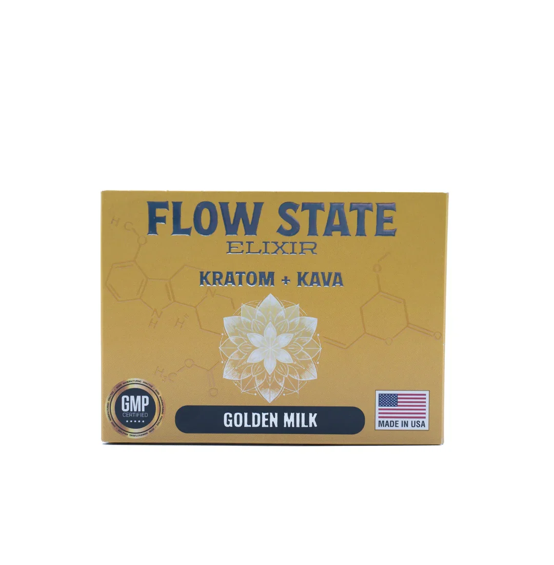Flow State Kava Kratom Golden Milk 12CT Display