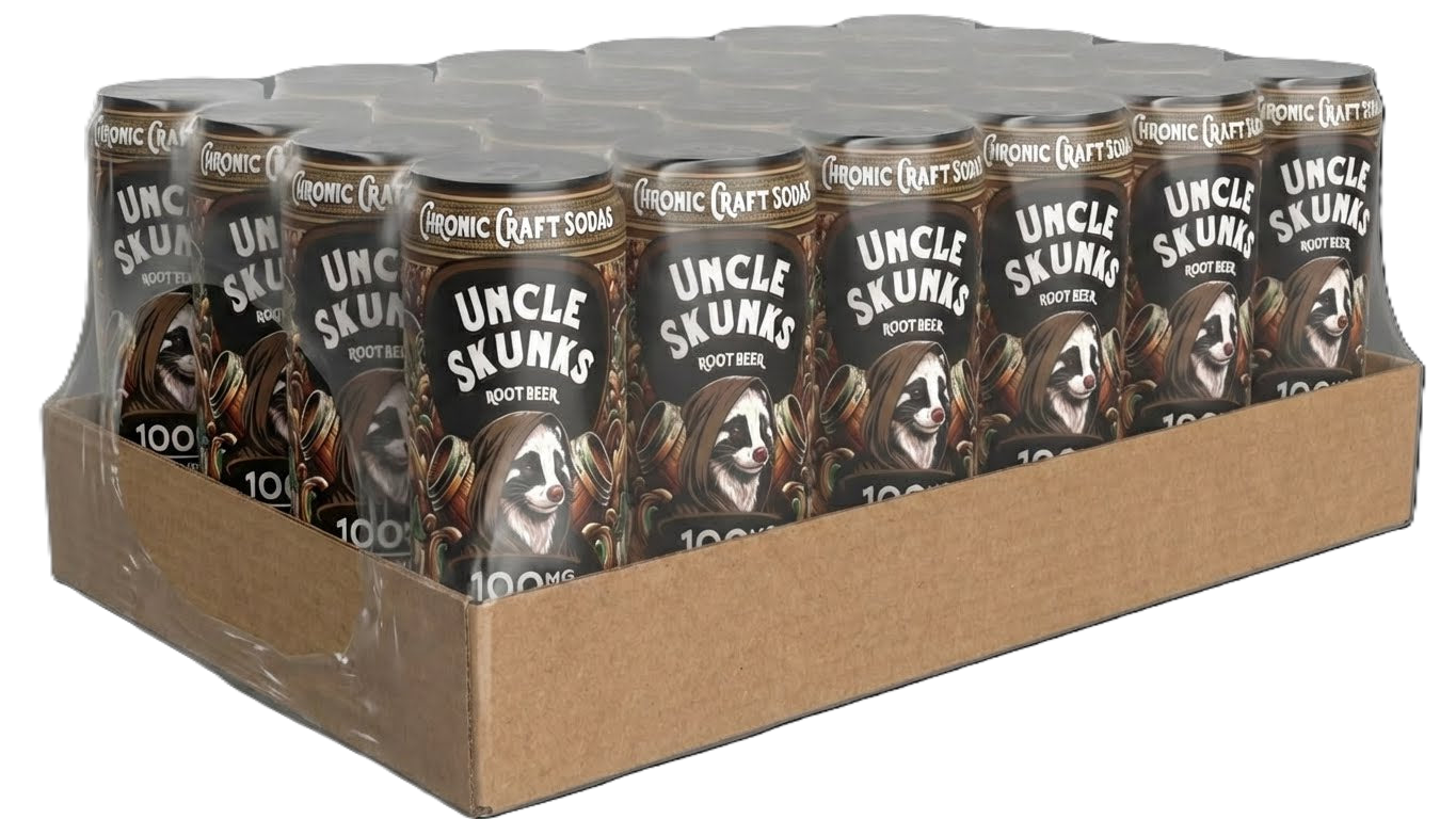 Uncle Skunks | Root Beer | 12oz Chronic Craft Soda | 100 MG D9