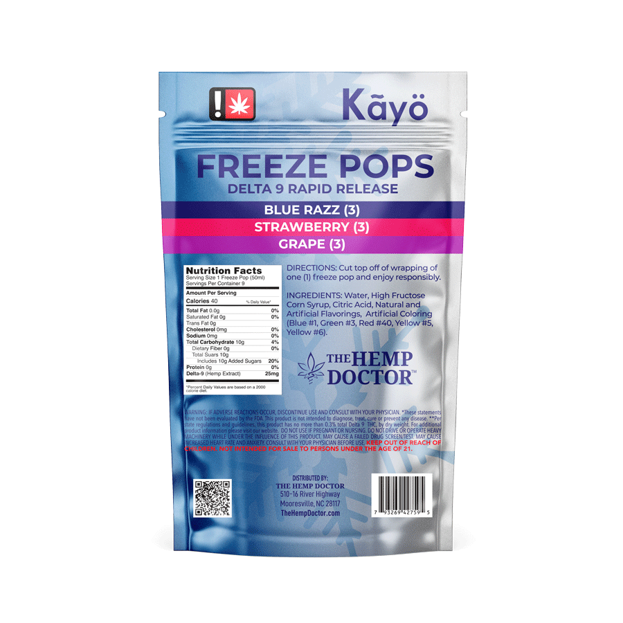 The Hemp Doctor -  Kayo | 25mg Delta 9 THC Freeze Pops