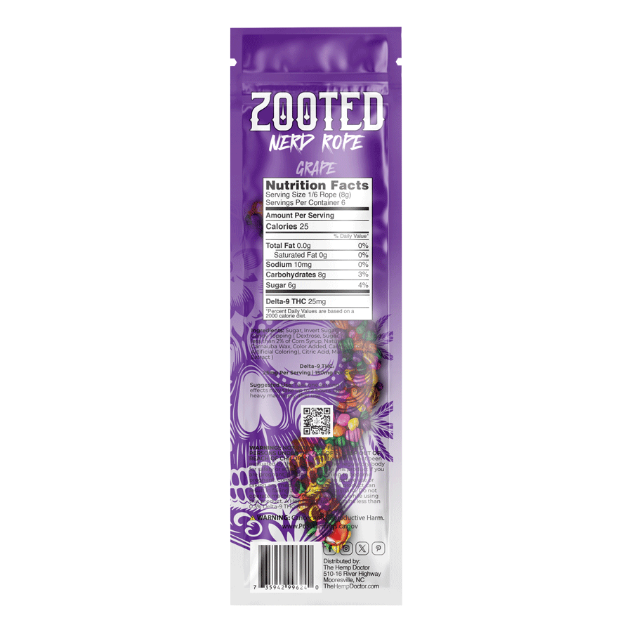 The Hemp Doctor -  ZOOTED | 150MG D9 THC NERD ROPES