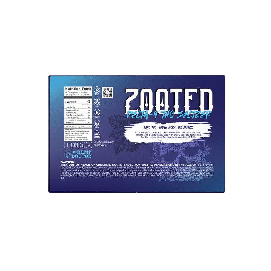 The Hemp Doctor -  ZOOTED | 100MG DELTA 9 THC Seltzer