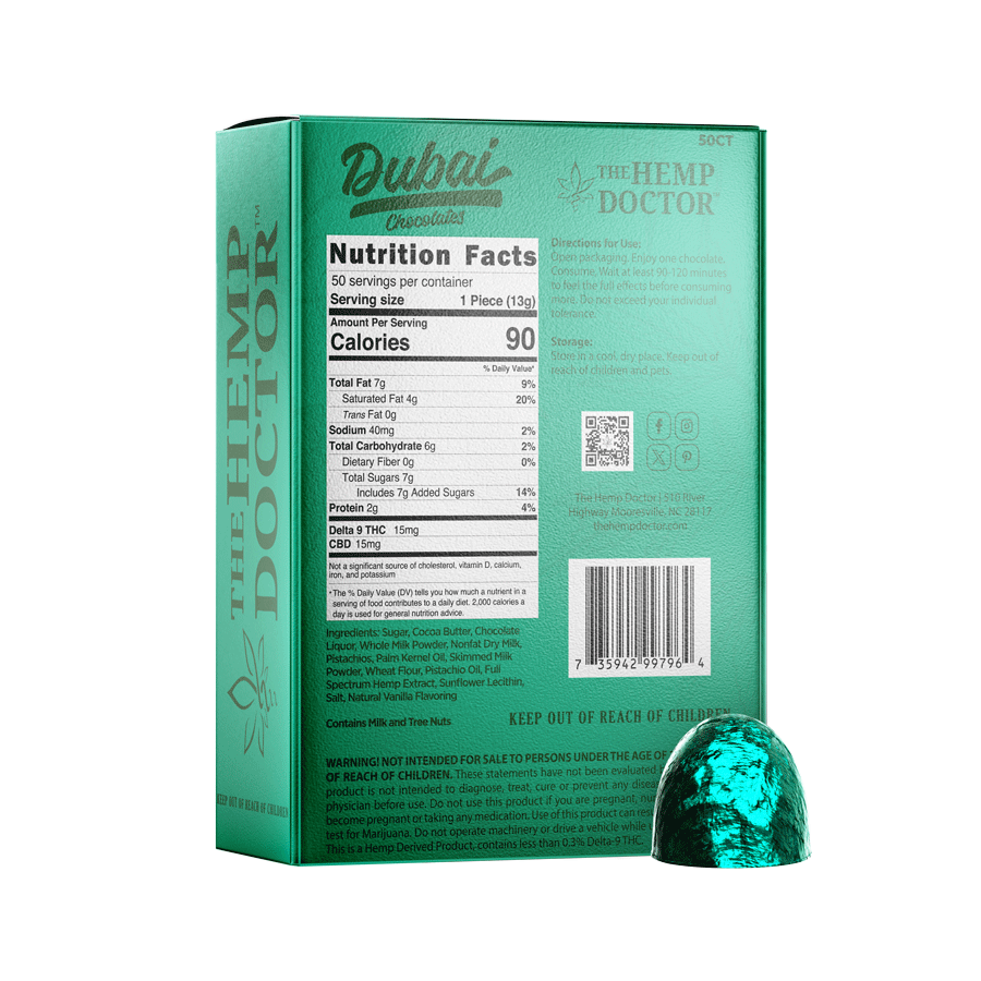 CBD:D9 THC DUBAI CHOCOLATES | 30MG