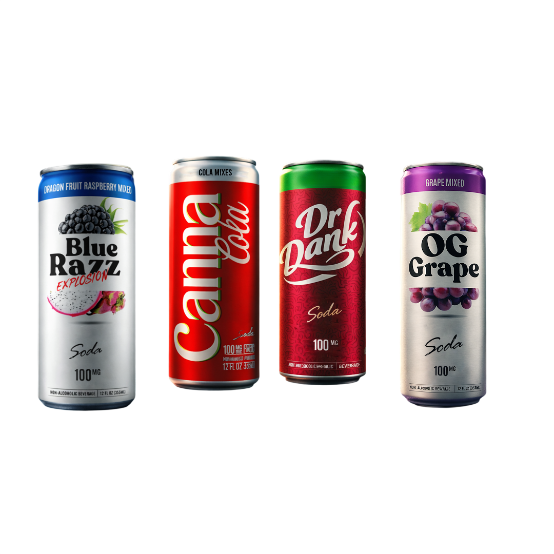 Sticky Green 100mg infused soda OG Grape — 5 flavours-mint

