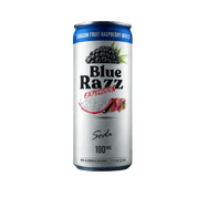 Sticky Green 100mg infused soda Blue Razz Explosion — dragon fruit raspberry cannabis drink

