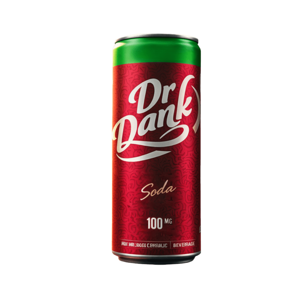 Sticky Green 100mg infused soda Dr Dank — signature blend cannabis beverage

