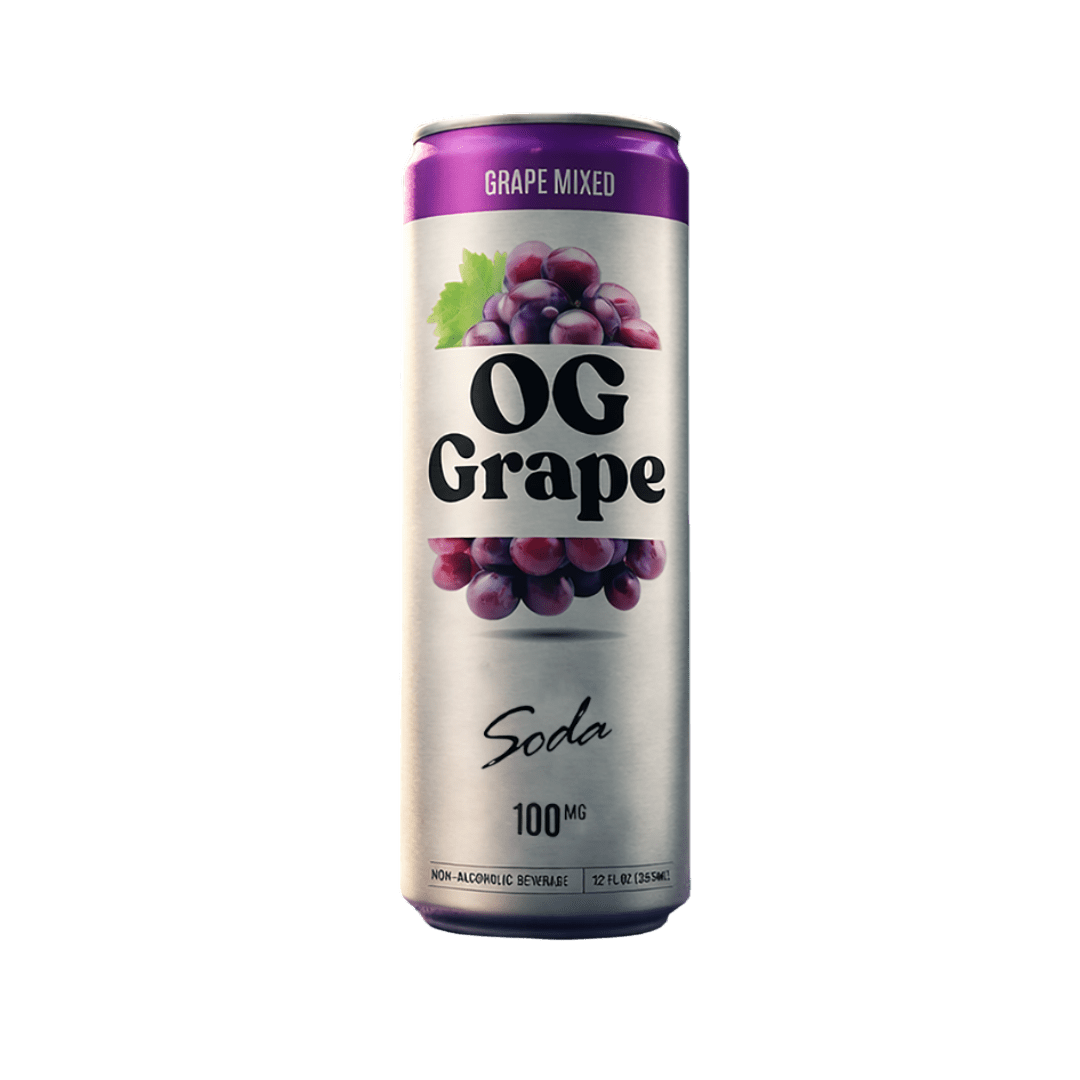 Sticky Green 100mg infused soda OG Grape — grape mixed cannabis beverage

