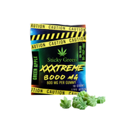 sticky green xxxtreme gummies at mint packaging