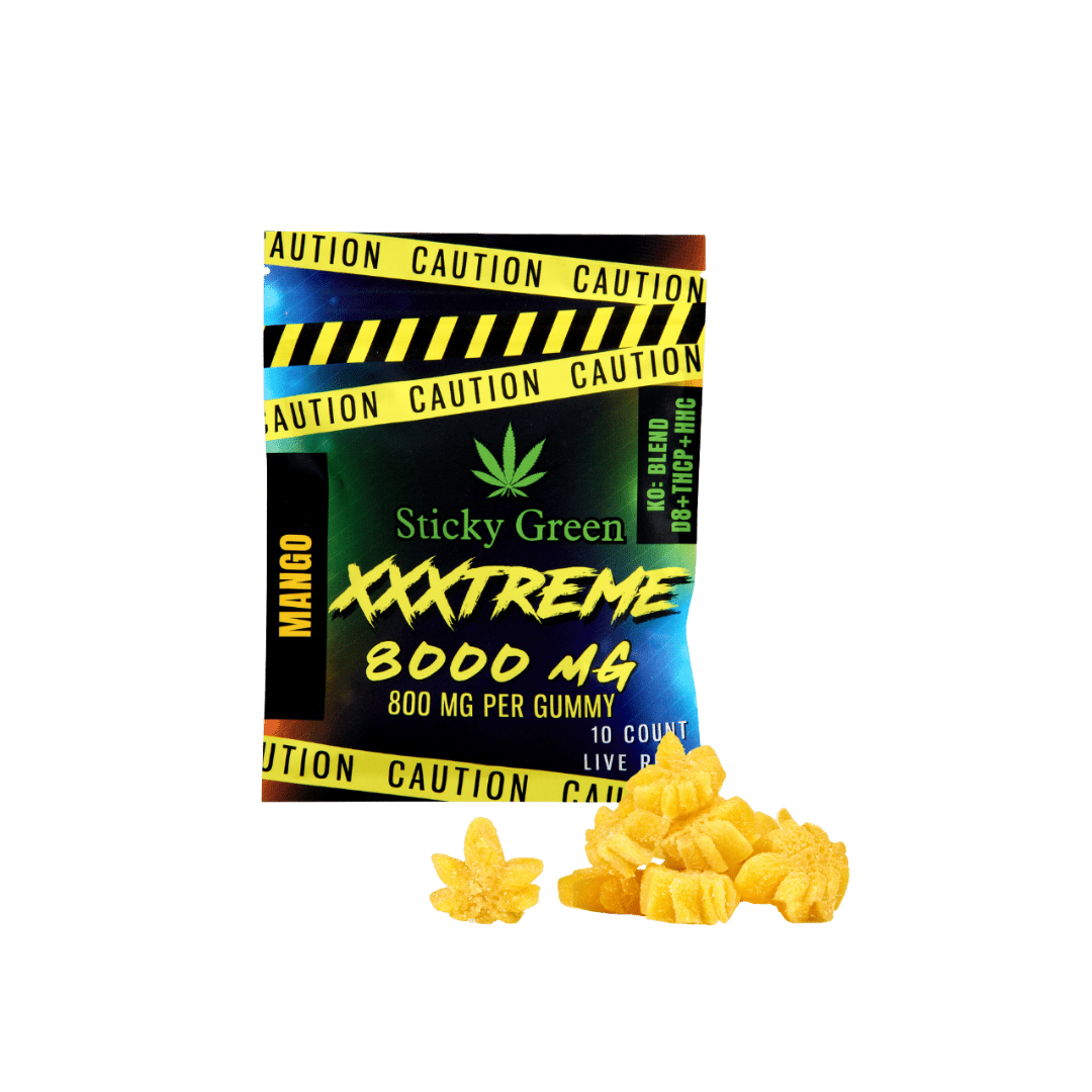 Sticky Green XXXTREME Gummies 8000mg KO Blend