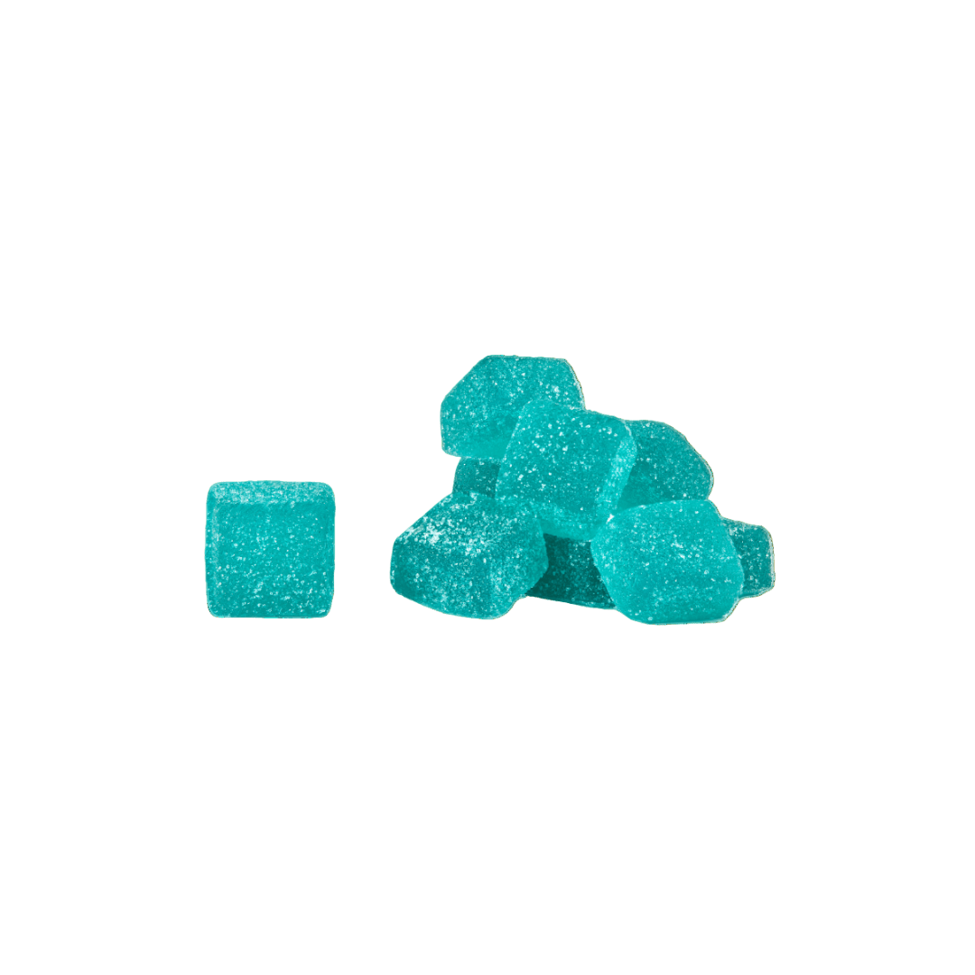 Sticky Green XXXTREME gummies close-up — 800mg per gummy